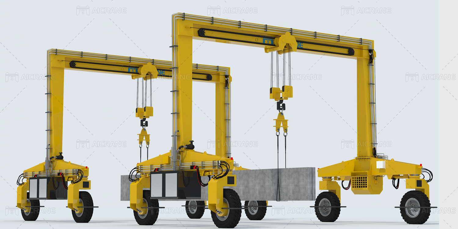 Rubber Tired Gantry Crane Solution For Concrete Beam Lifting