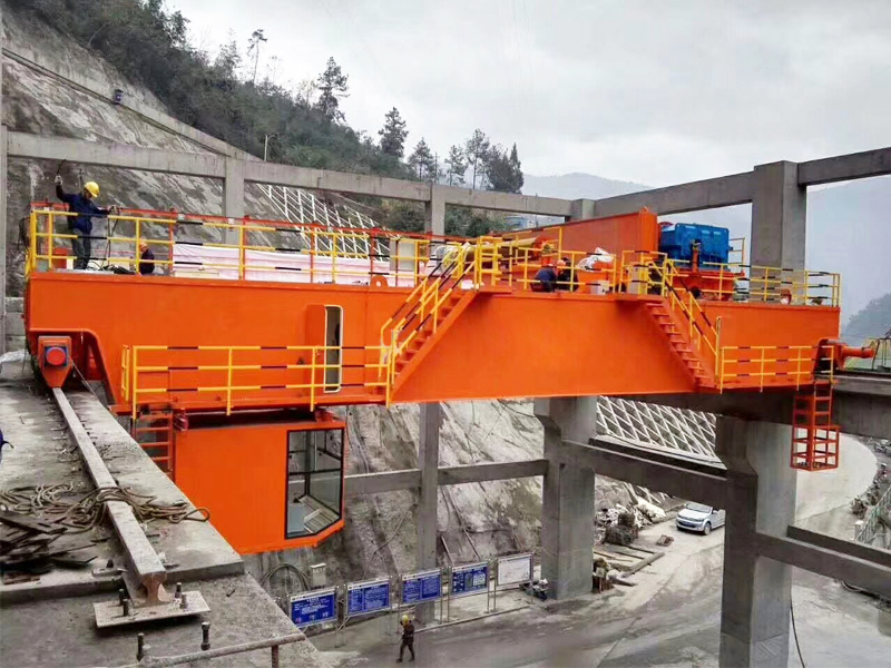 Overhead Crane at Construction Site
