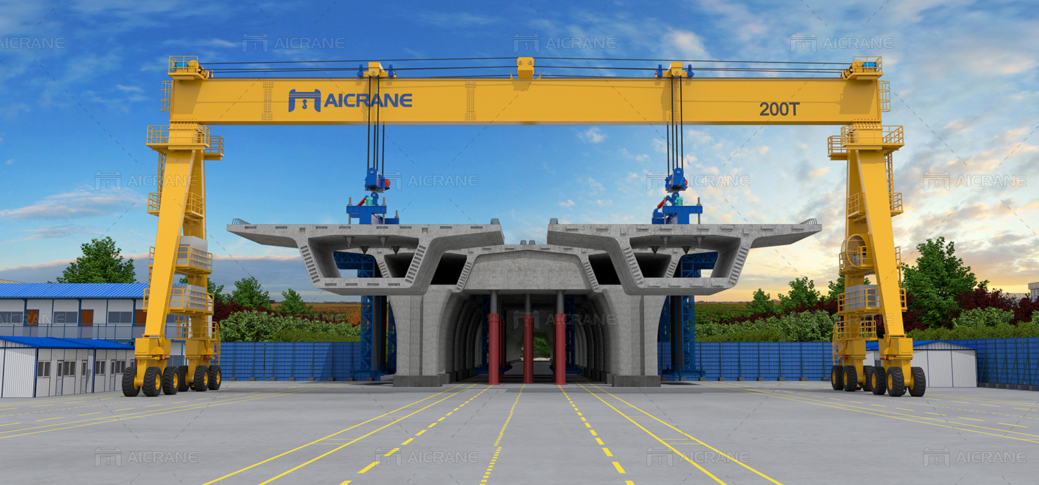 Rubber Tyred Gantry Crane for Building a Bridge
