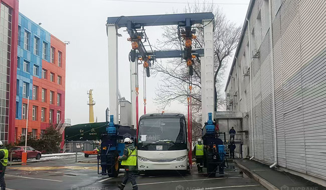 Rubber Tyred 20 Ton Gantry Crane for Bus Manufacturing Plant in Russia