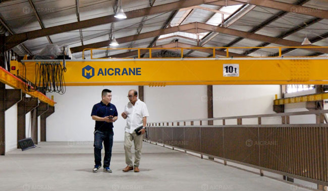 10 ton overhead crane used in a warehouse in Indonesia
