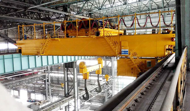 125 ton double girder overhead crane used in a steel mill in China