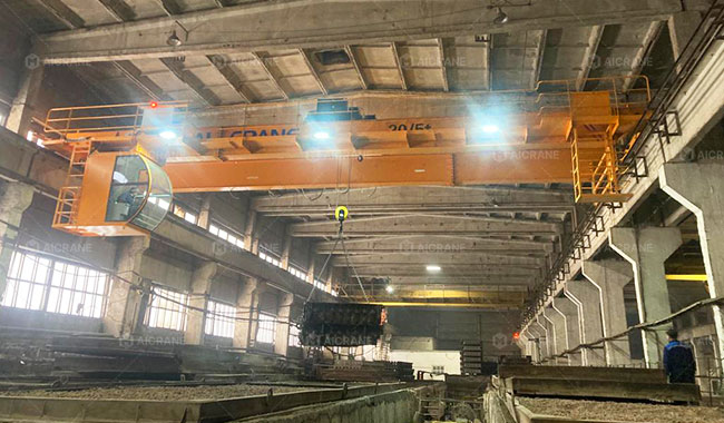 20 ton overhead crane used for precast concrete production in Kazakhstan