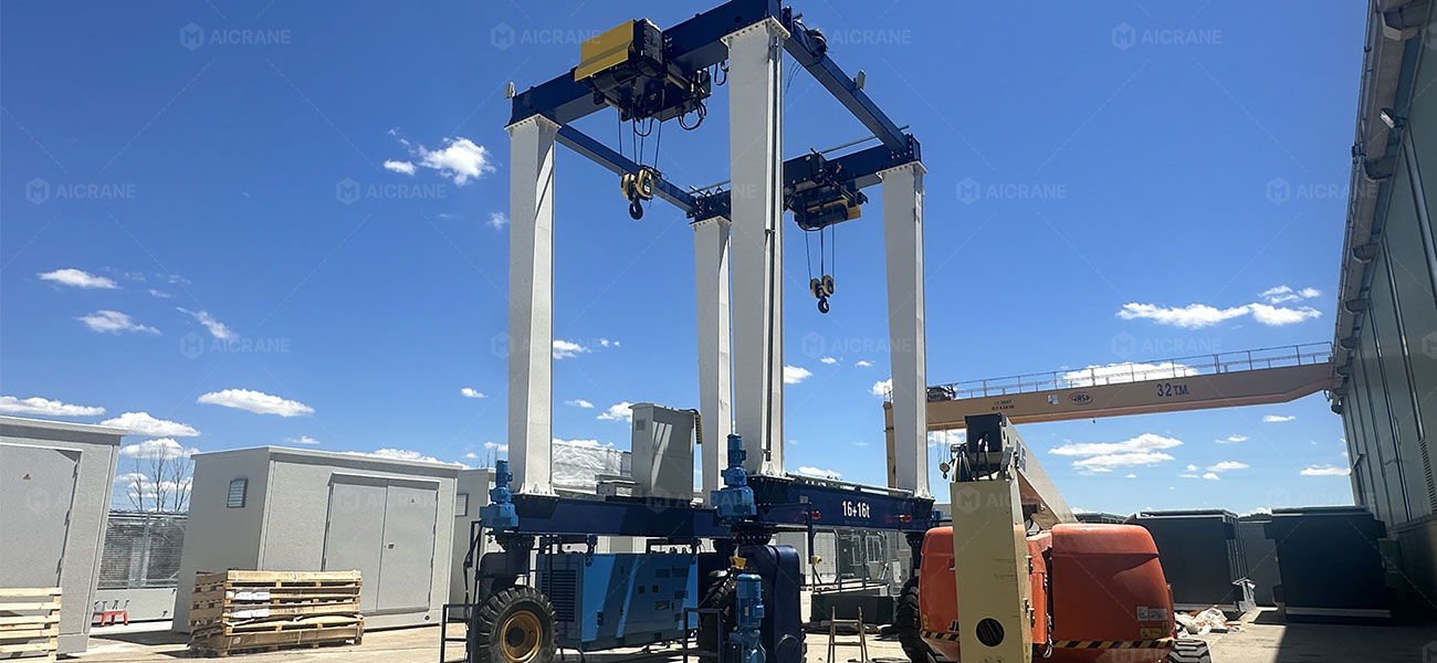 32 Ton Rubber Tyred Gantry Crane for Solar Panel Manufacturing Plant