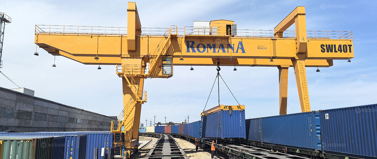 40 Ton Double Girder Gantry Crane for Container Handling in Kazakhstan