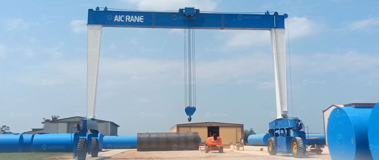 40 Ton Rubber Tyred Gantry Crane for Steel Tank Manufacturing