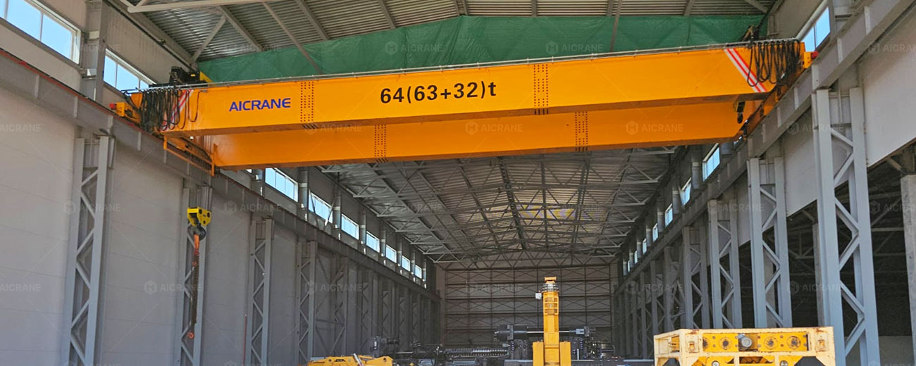 Low Headroom Double Girder Overhead Crane Optimized for Mold Handling
