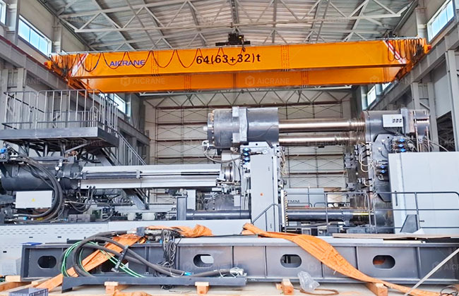 64 ton overhead crane for heavy mold handling in Russia