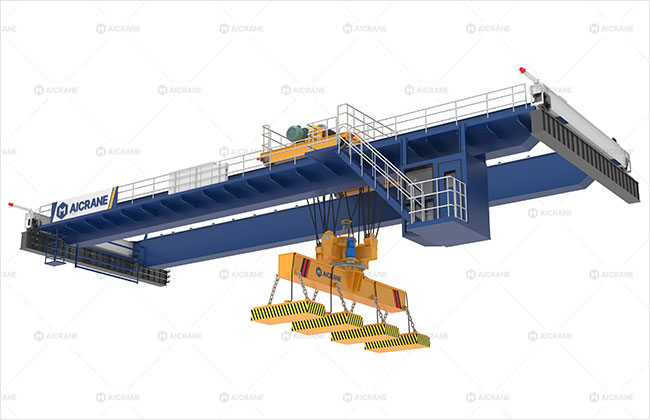 overhead crane with rotating carrier beam
