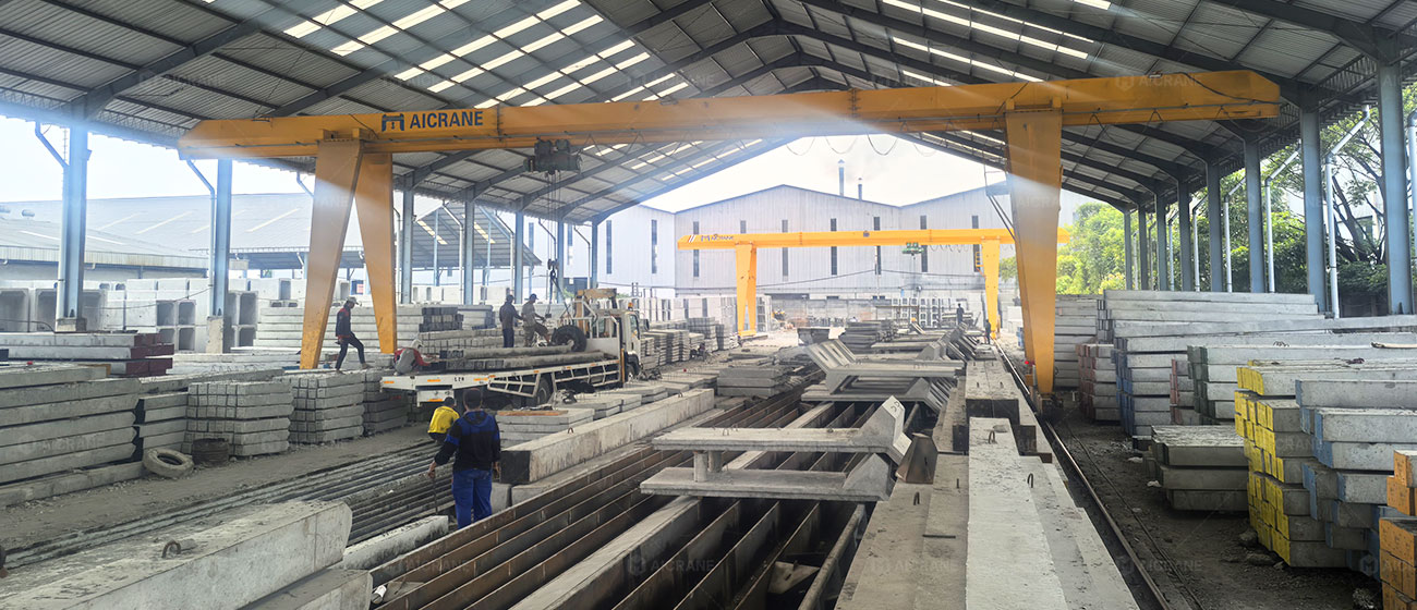 10 Ton Gantry Crane for Precast Concrete Workshop in Indonesia