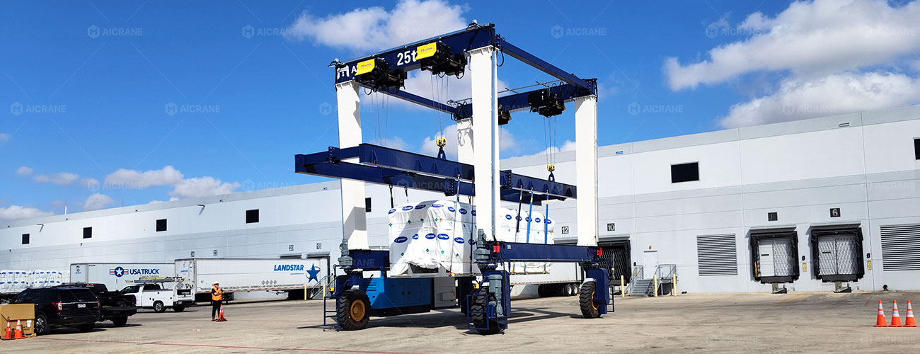 25 Ton Rubber Tyred Gantry Crane for HVAC Handling