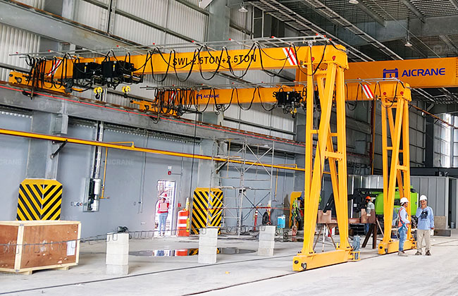 Semi Gantry Cranes 5 Ton for Maintenance Workshop in Mexico