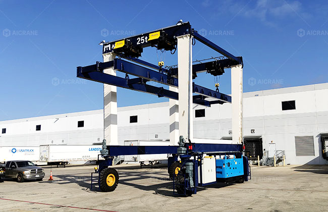 25 Ton Rubber Tyred Gantry Crane for HVAC Handling