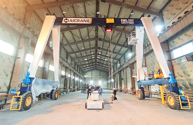 20 Ton Rubber Tyred Gantry Crane For Machinery Manufacturing Workshop in Russia