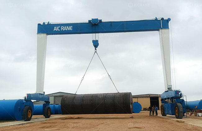 40 Ton Rubber Tyred Gantry Crane For Steel Tank Manufacturing in the USA