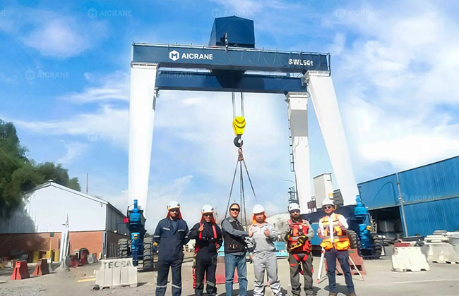 50 Ton Mobile Gantry Crane for Pump And Valve Handling in Chile