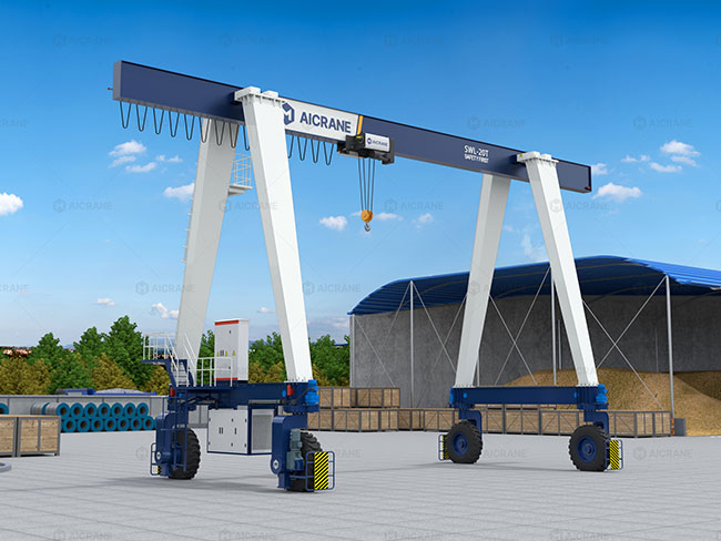 A-frame Single Beam Rubber Tyre Gantry with Cantilever for Extended Outreach