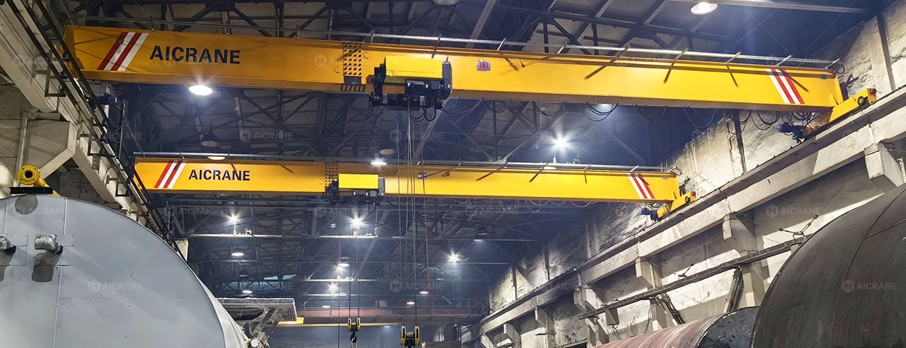 AQ-HD 10t & 16t single girder crane lifting machinery in Russian factory