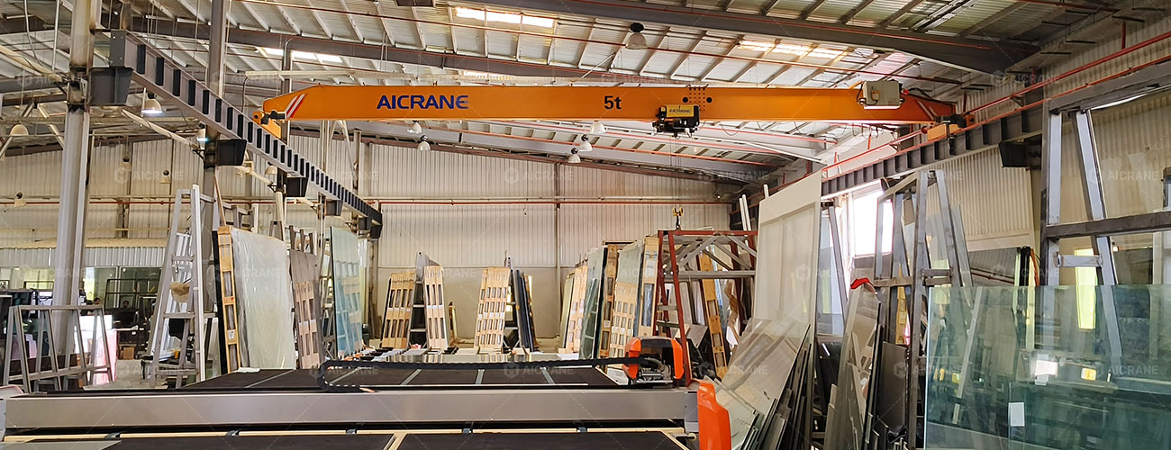 AQ-HD 5t single beam overhead crane handling glass materials