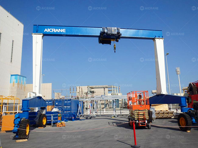 10 Ton Rubber Tyred Single Beam Crane For Nuclear Power Plant Maintenance In UAE