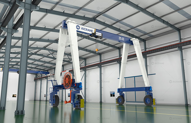 Rubber Tyred Single Beam Crane With A-Frame Legs