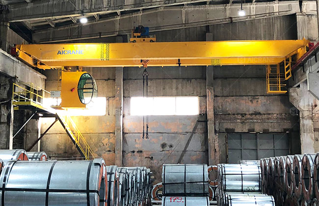 10 Ton Double Girder Crane For Steel Coil Warehouse Operations In Kazakhstan