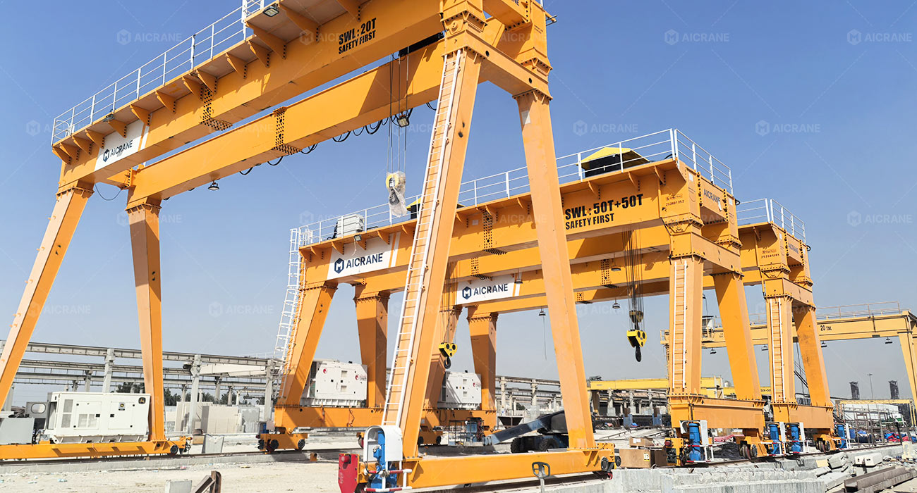 100-ton and 20-ton Gantry Cranes Operating Smoothly at the Saudi Precast Factory