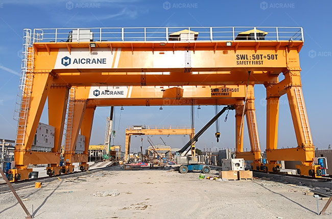 100 Ton Gantry Cranes for Lifting Heavy Precast Beams