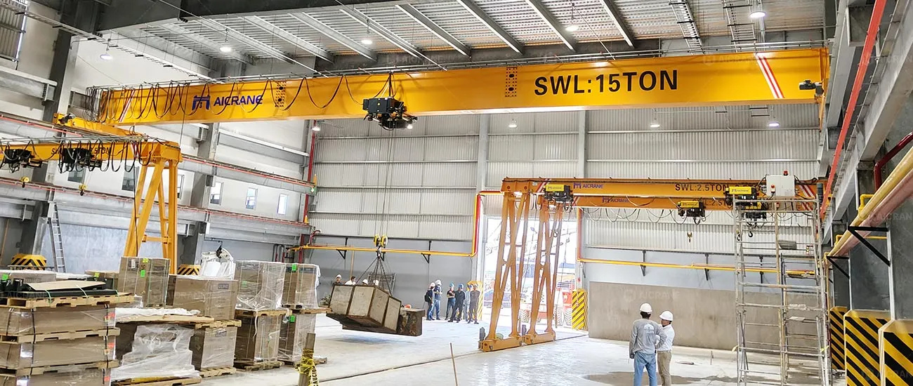 15 Ton Overhead Crane for a Mexican Fishing Boat Maintenance Workshop