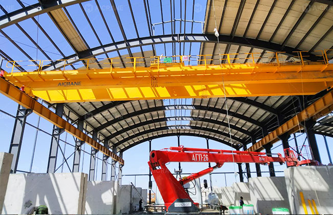 20 Ton Double Beam Overhead Crane For Precast Concrete Production In Uzbekistan