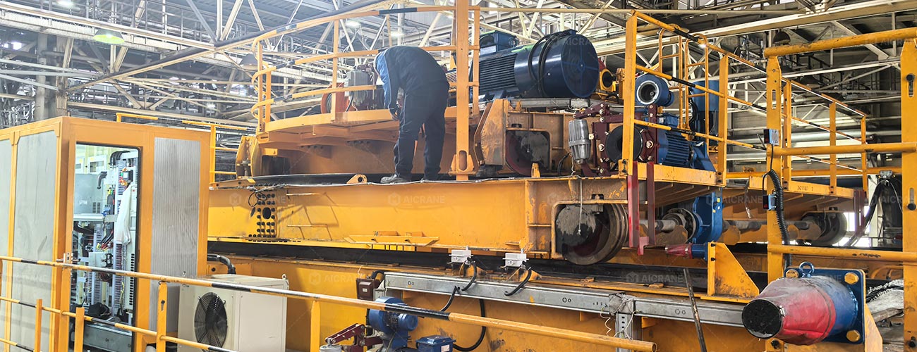 Aicrane engineer performing routine maintenance and inspection