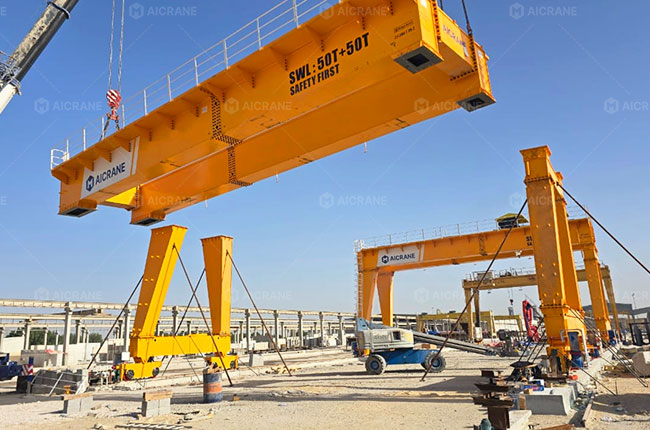 Installing a 100 Ton Gantry Crane on Site