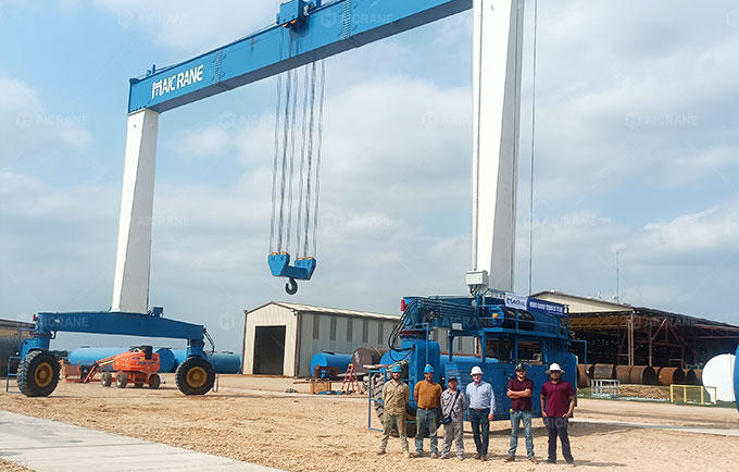after sales service for 40 ton rubber tyred gantry crane used in USA steel tank manufacturing plant 