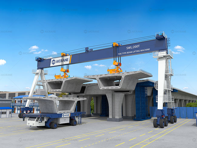 Rubber Tyred 200 Ton Gantry Crane for Large-scale Bridge Construction Project