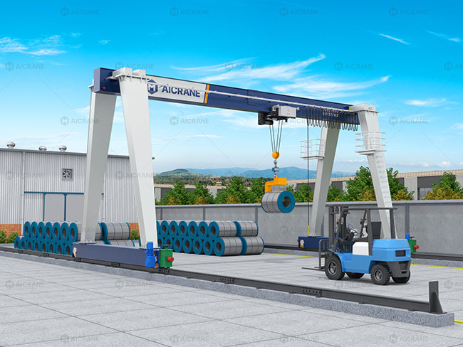 Single Girder 10 Ton Gantry Crane For Light Industrial Lifting