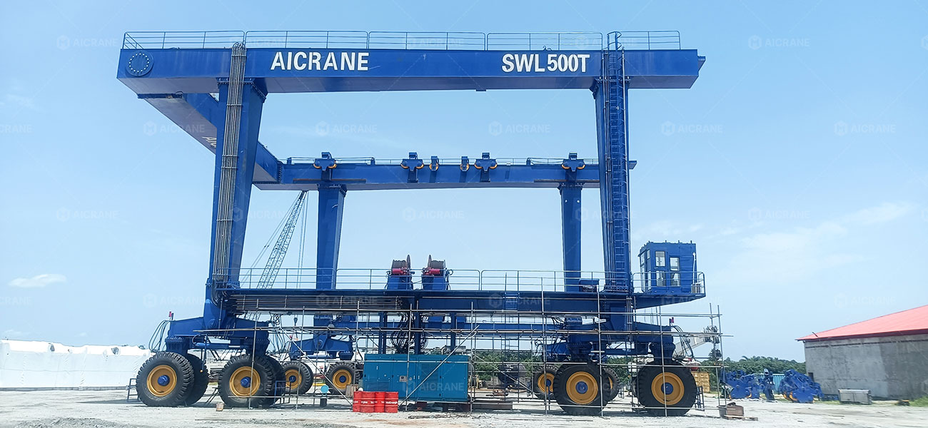 500t boat travel lift handling ship block assembly in shipyard