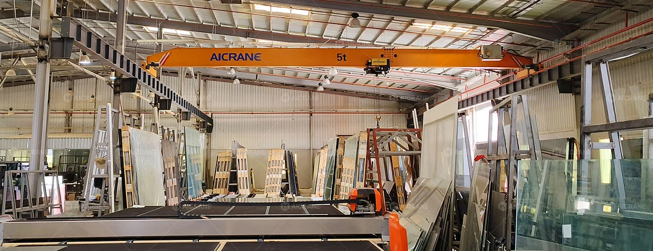 5t Single Girder Overhead Crane for Precision Glass Handling in Saudi Arabia