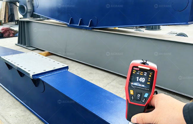 Marine travel lift steel surface with anti-corrosion coating system for long-term durability