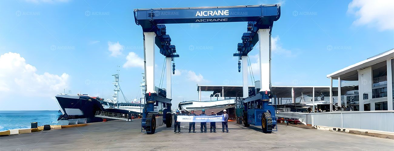 Rubber Tyred Gantry Crane in a coastal yard with corrosion-resistant and weatherproof components