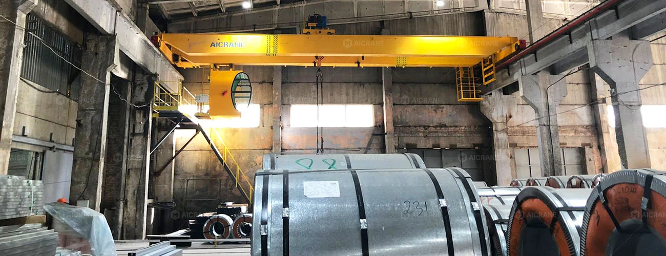 10 ton light duty double girder overhead crane in Kazakhstan steel warehouse