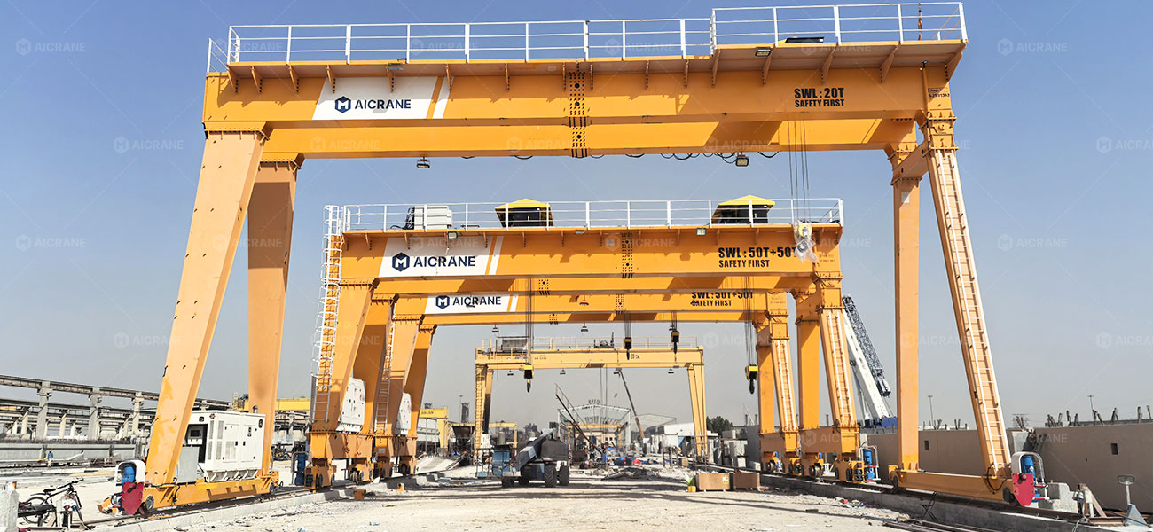 High-cycle 100t gantry for Saudi precast concrete production