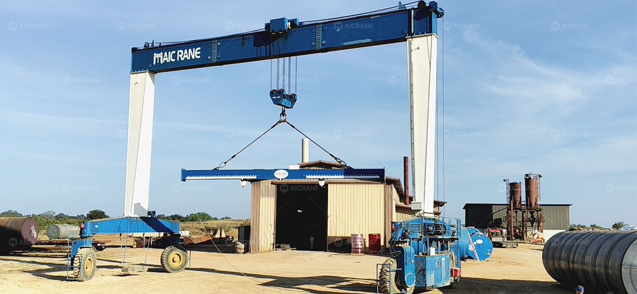 Heavy-duty 40t RTG crane for steel tank logistics in the USA