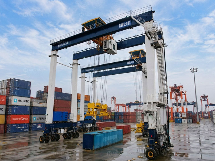 Handling heavy containers at a port terminal