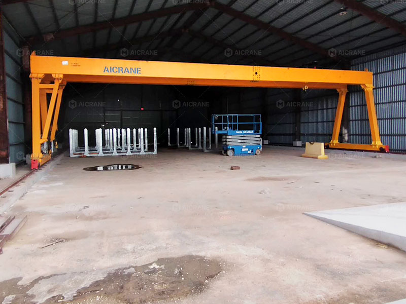 Light duty double girder gantry crane for stable precision lifting in workshop