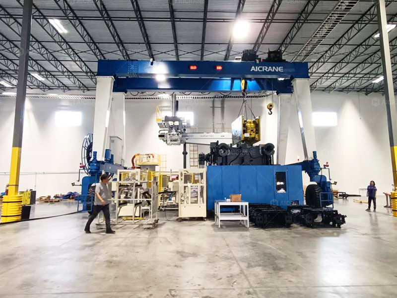 Light duty mobile gantry crane for non-fixed workstation lifting