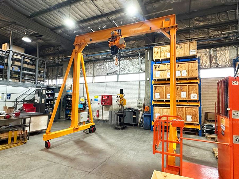 Light duty portable gantry crane for workshop maintenance