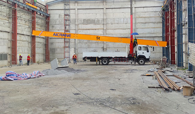 On-site installation of a 5 ton light duty overhead crane