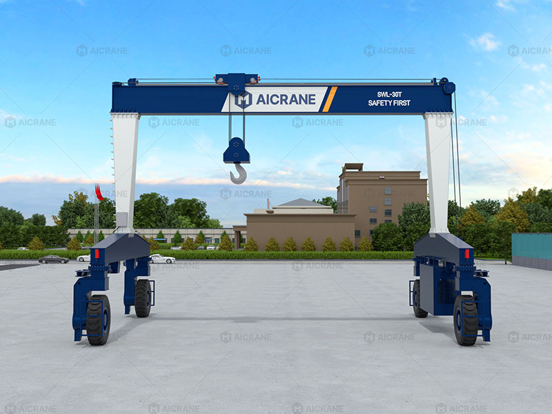 Single girder heavy duty RTG crane for compact yard logistics