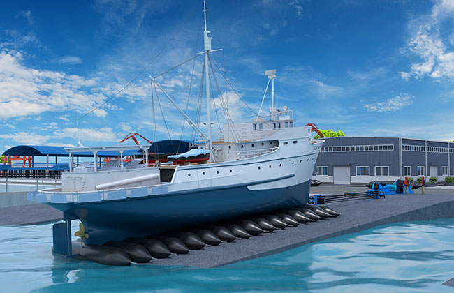 Slipway winch system controlling vessel launch and retrieval