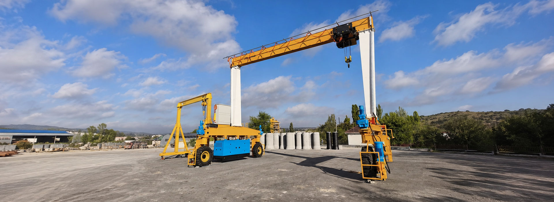 light duty gantry crane operating at a precast plant
